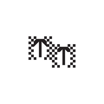 Alphabet Logo Monogram Design Modern Abstract Bold TT Initial Pixel Vector Alphabet