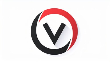 Letter V Logo with Modern Design Branding Icon for Technology, App, Company Identity, and Corporate Visuals with Red and Black Color Scheme