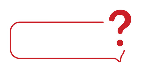Obraz premium Red speech bubble with question mark frame for text.