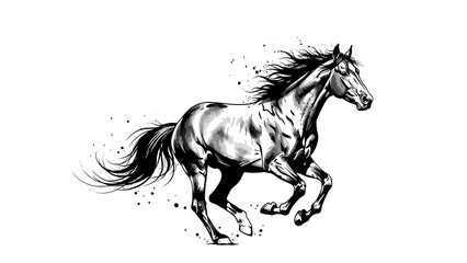 Artistic Monochrome Horse Graphic for Equestrian Branding