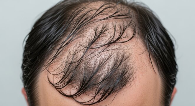 Man with noticeable hair loss