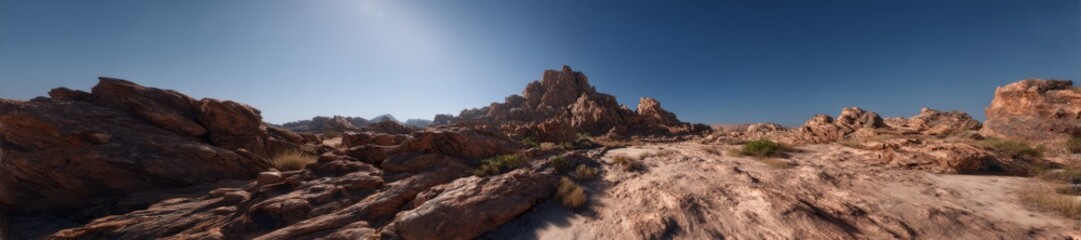 Obraz premium Panoramic hdr landscape exploration desert terrain hdri view