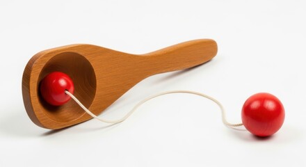 Wooden toy with red balls