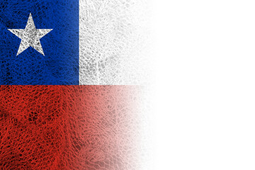 White background with Chile flag on fishing net