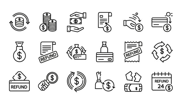 Collection of Financial Icons and Symbols.