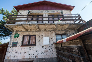 Naklejka premium Sarajevo, Bosnia and Herzegovina - August 24, 2015: Museum of underground tunnel constructed by Bosnian Army during the Siege of Sarajevo