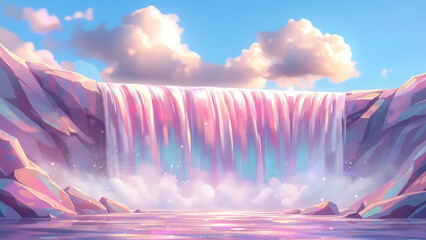 Magical Pastel Waterfall