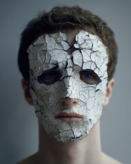 man social mask cracking