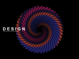 Music poster design background. Electro Sound Cover Template with dynamic abstract gradient circular geometric line shapes for t-shirt screen printing, technology, digital, party, festival and club.	