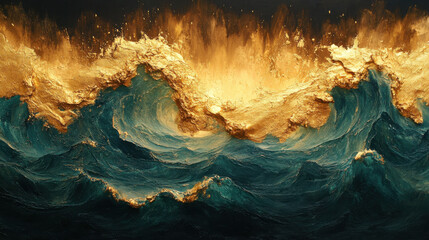 cosmic gold teal fluid marbling abstract background for branding