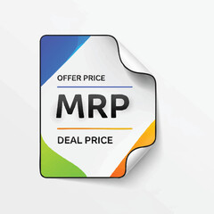 Offer Price MRP Deal Price Sticker Label.