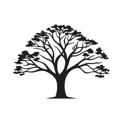 Obraz premium Tree icon isolated black on white background. Vector Illustration.