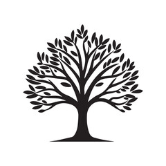 Obraz premium Tree icon isolated black on white background. Vector Illustration.