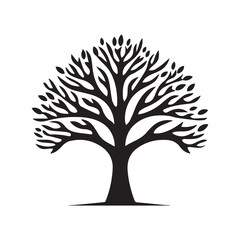 Obraz premium Tree icon isolated black on white background. Vector Illustration.