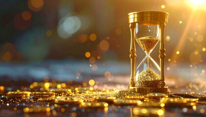 Time is money concept hourglass with dollar sign symbol inside glasses