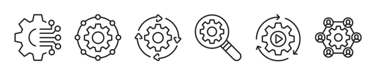 Obraz premium Optimization thin line icon set. Web minimal editable stroke icons