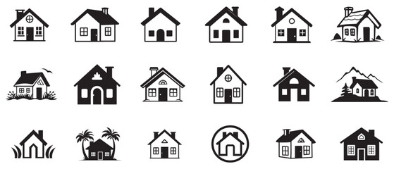 House black Icon Isolated on White Background. Vector Illustration design.