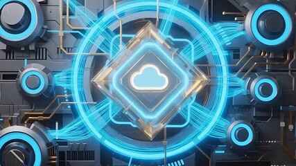 Futuristic cloud computing technology - Powered by Adobe
