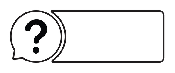 Question mark emblem with blank text box for customization.