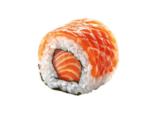 Fresh salmon rice roll sushi food