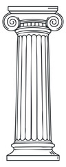 Obraz premium A detailed outline of a classical architectural column in minimalist vector style, suitable for design and educational projects