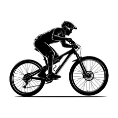 Fototapeta premium Cyclist riding mountain bike