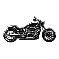 Black and white motorcycle illustration