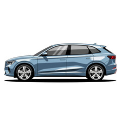 Modern blue SUV car illustration