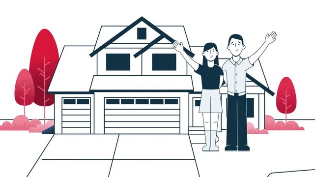 Man Standing Among Plants and People Waving Outside a House