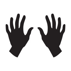 Obraz premium Hand icon, vector illustration flat design style isolated on white.