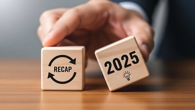 Businessman planning for 2025 with recap strategy