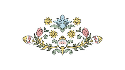 Vibrant floral arrangement with colorful flowers and leaves