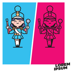 Cute girl drum major.