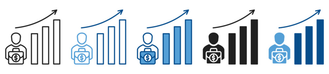 Business Development icon set in multiple styles
