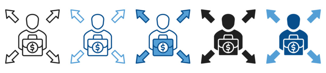 Expansion icon set in multiple styles