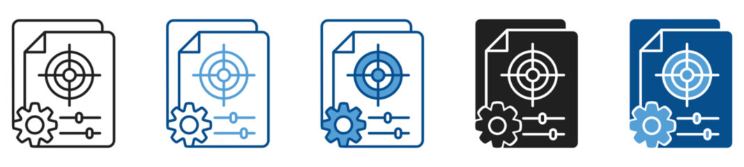 Goals icon set in multiple styles