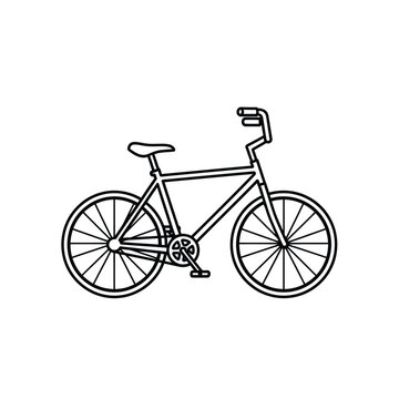Simple black bicycle illustration on white background