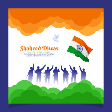 Vector illustration of Shaheed Diwas social media template