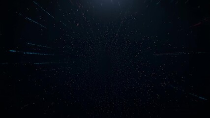 Futuristic red neon exclamation mark flickering and disappearing in a dark, high tech environment, symbolizing system errors, technical issues, warnings, and digital communication problems