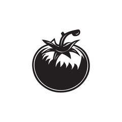 Tomato icon black natural food vector design illustration.