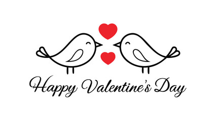 Adorable birds sharing love on Valentine's Day