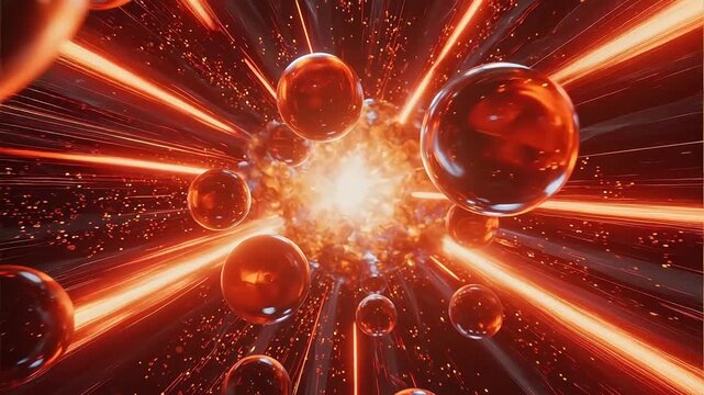 Glowing spheres in space
