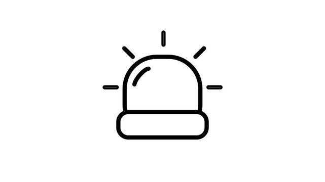 Emergency siren or beacon light icon representing urgent alerts, police notifications, security warnings, and critical situation awareness in UI designs.