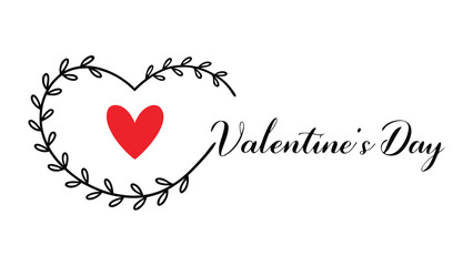 Valentine's Day heart symbol with leafy wreath design