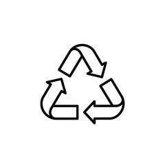 Obraz premium Simple black recycle symbol illustration on white background