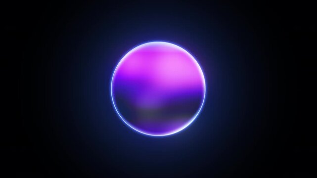 Gradient neon flowing sphere with purple and blue shiny waveform gradient. 4k 60fps loop animation graphic.