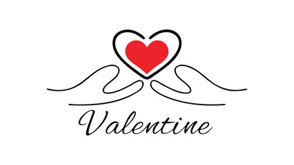 Stunning Valentine's Day heart symbol with elegant hands