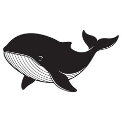 Fototapeta premium Stylized Black and White Whale Illustration