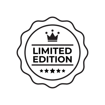 Limited edition badge icon set with decorative labels representing exclusive product marking, special offer, promotion and marketing label concept