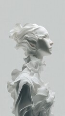 Surreal Mannequin with Abstract Transformations on Minimal Studio Background
